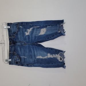 Fashion Nova Distressed Cut Off Jean Shorts SZ M